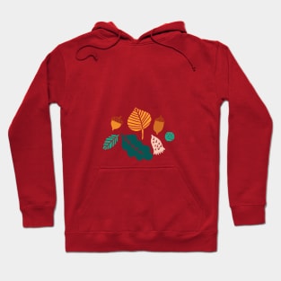 Autumn Leaves on Teal Hoodie